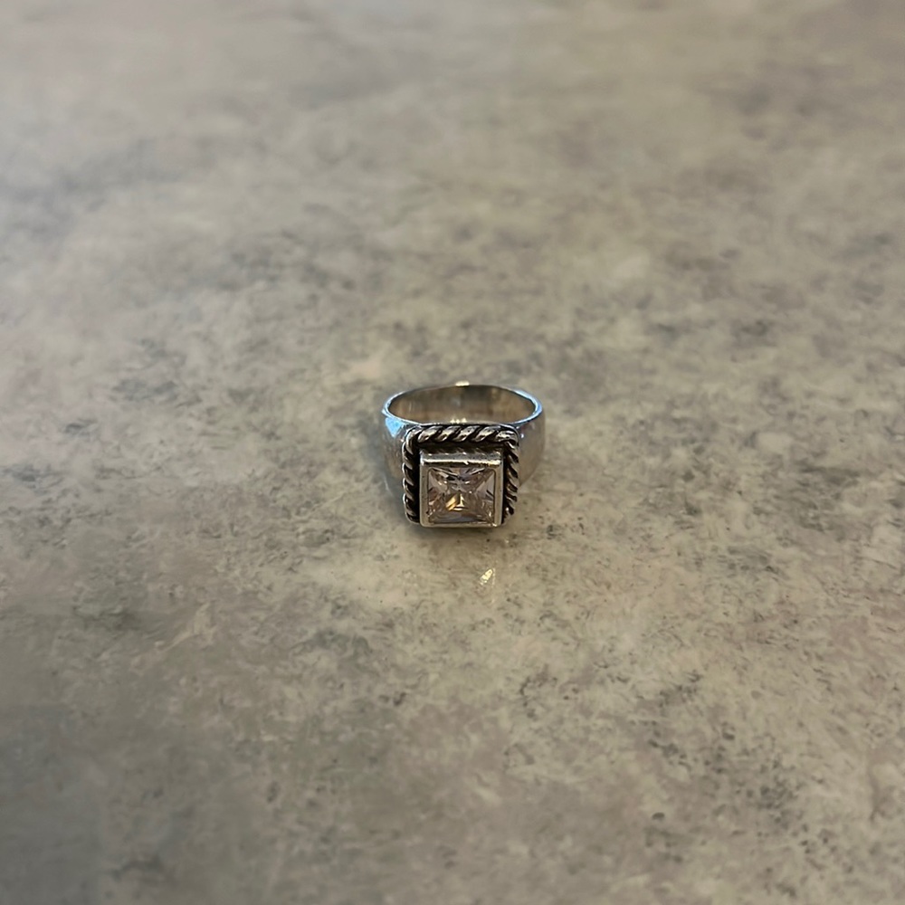 Silpada Designs sterling silver ring with cubic zirconia stone